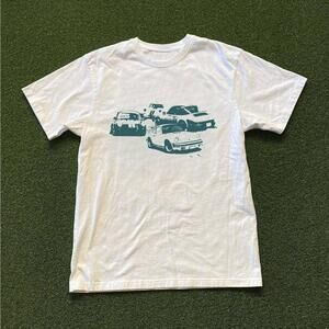 White And Green Gildan Tee Streetwear-Inspired T-Shirt